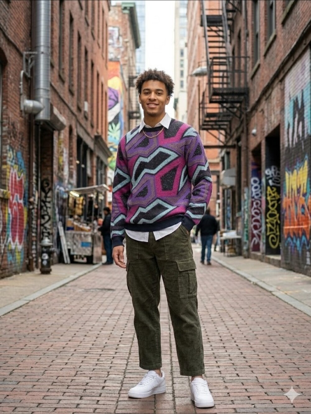 Super Massive Geometric Retro Knit Sweater Unisex